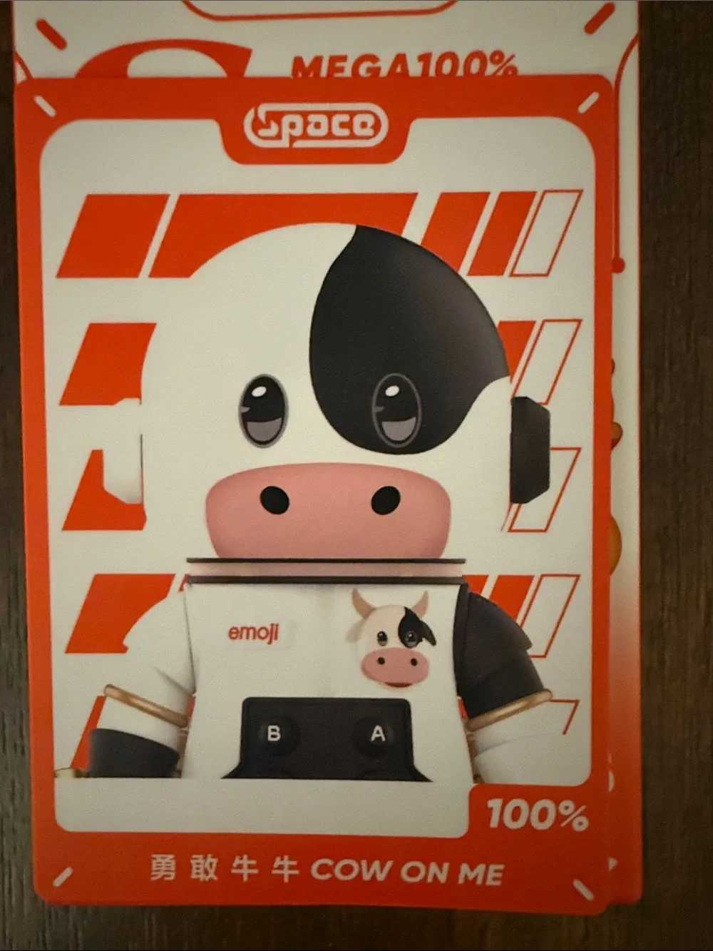 Pop Mart Space Molly Emoji Mega 100%- Cow on Me figure
